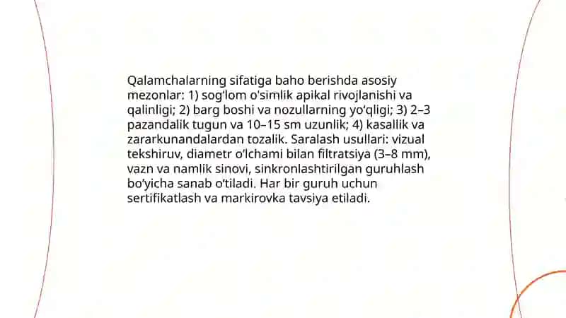 Tok qalamchalarini ekishdan oldin ishlov berish usullari 3