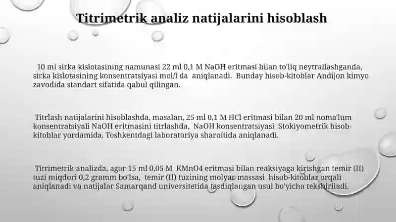 Tibbiy kimyo. Titrimetriya asoslari 3