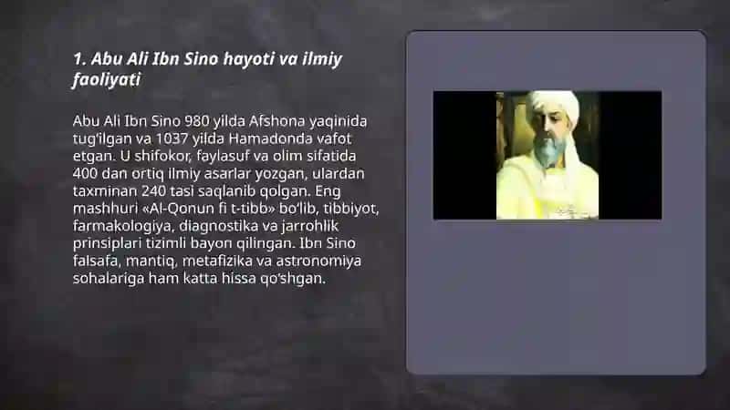 Abu Ali Ibn Sino ijodi va faoliyati 3