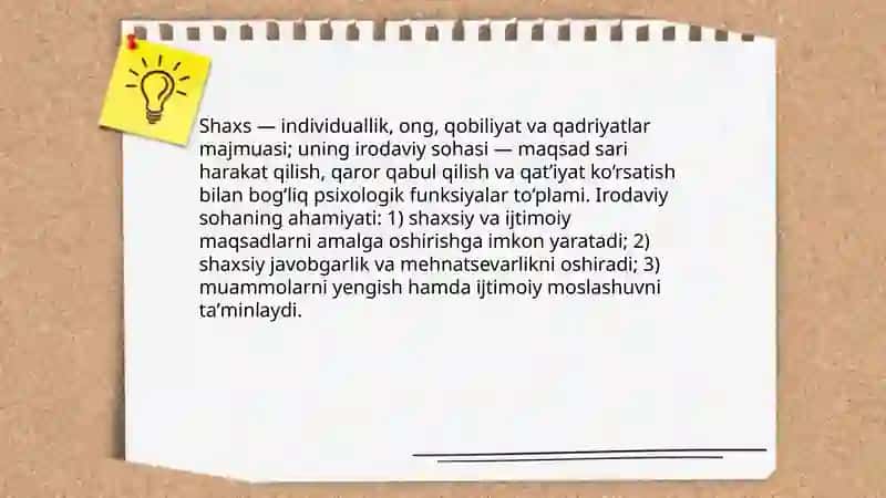Shaxs va uning irodaviy sohasi 3