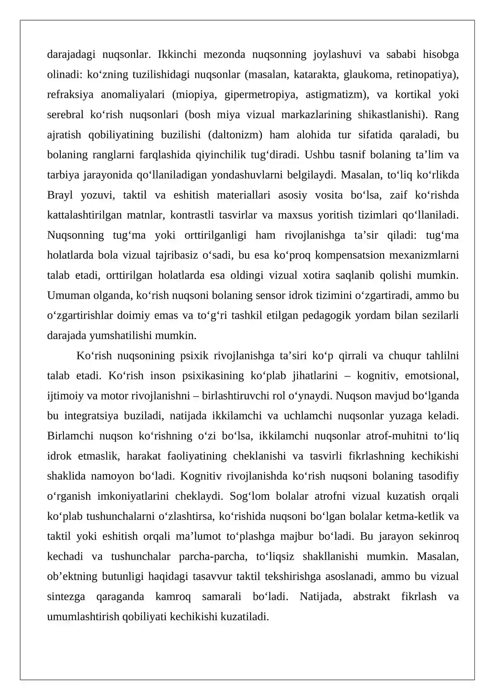 Ko‘rishida nuqsoni bo‘lgan bolalar nutq xususiyatlarini tekshirish 3