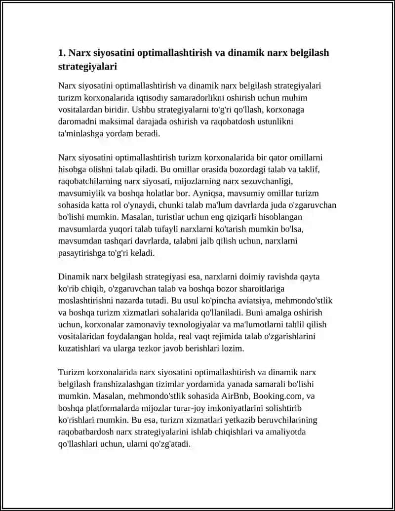 TURIZM KORXONALARIDA IQTISODIY SAMARADORLIKNI OSHIRISH YO’LLARI 3