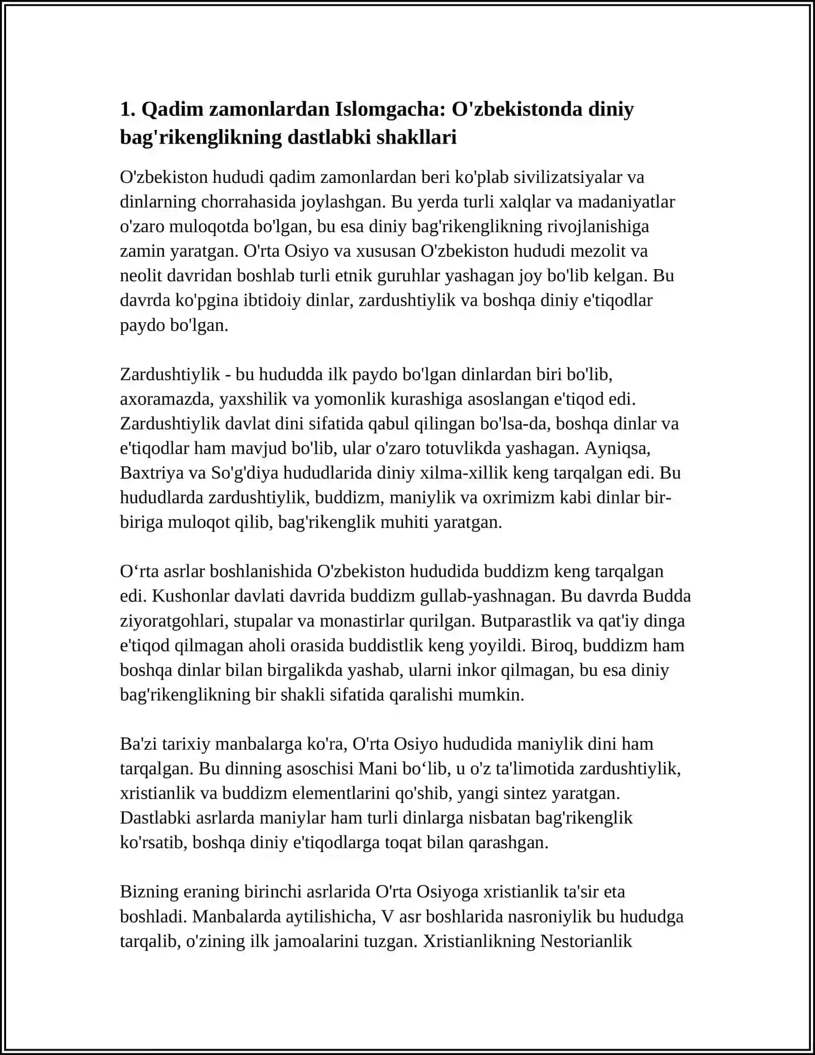 O’ZBEKISTONDA KONFESSIYALARARO DINIY BAGRIKENGLIKNING TARIXIY 3