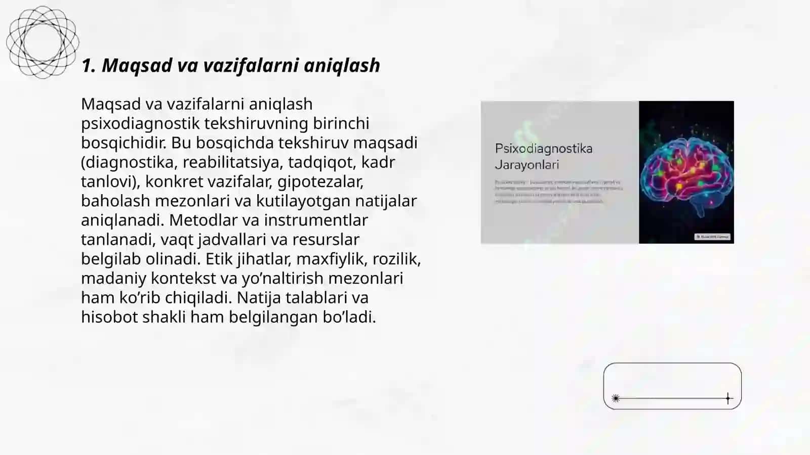 Psixodiagnostik tekshiruvning bosqichlari 3