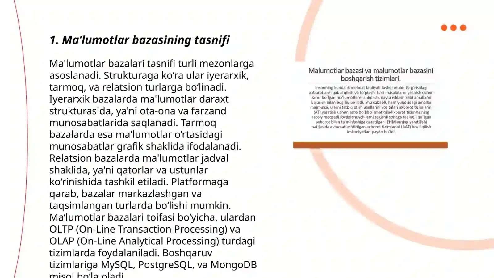 Maʼlumot bazasi tizimining arxitekturasi 3
