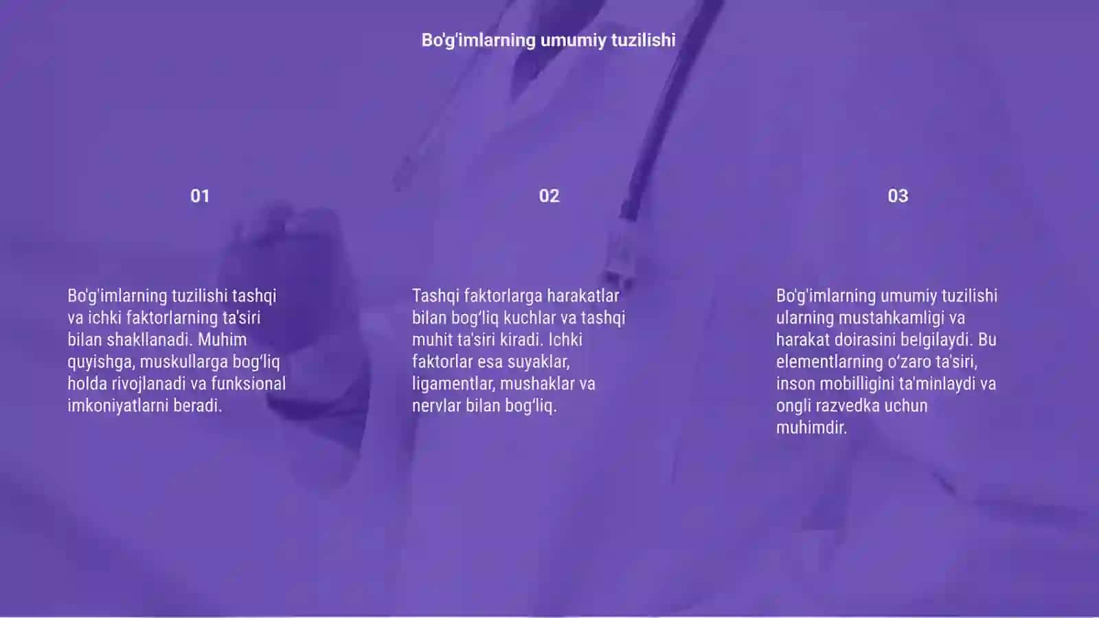Bo'g'imlarning tuzilishiga tashqi va ichki faktorlarning taʼsiri 3