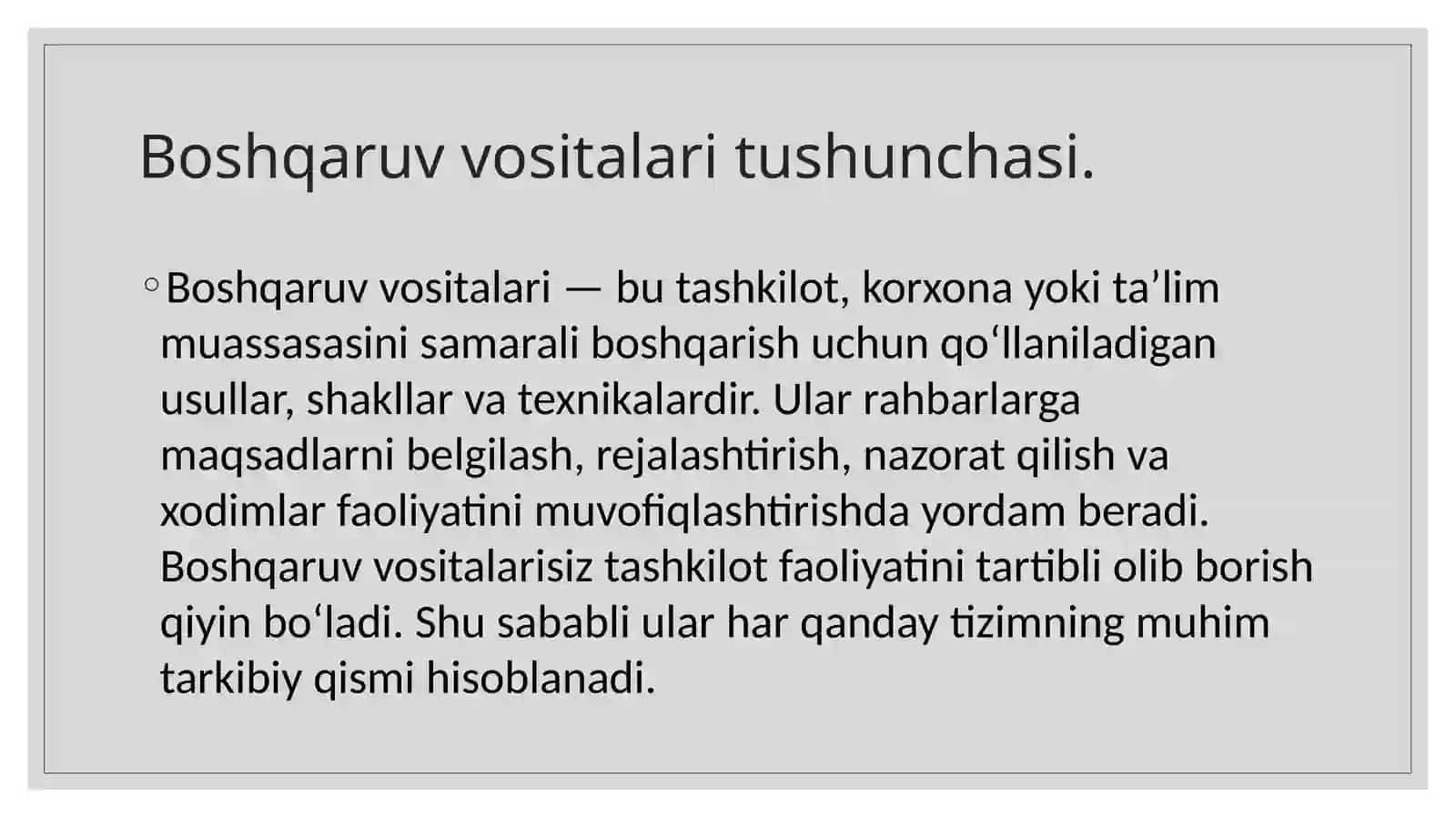 Boshwaruv vositalarining vazifasi 3