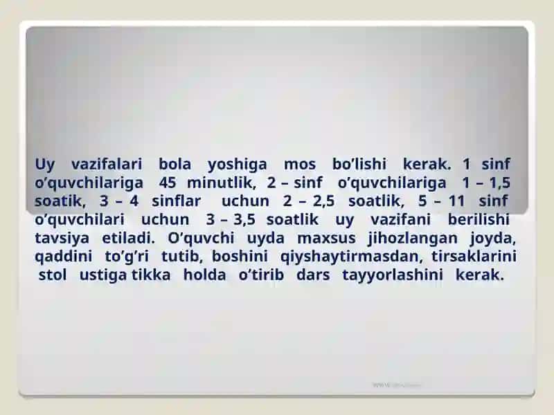 O’quvchilarning kun tartibi 3