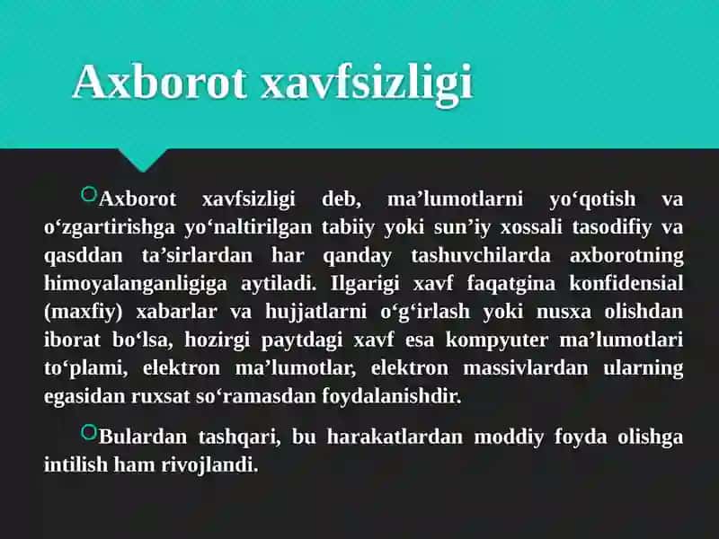 Axborot xavfsizligi 3
