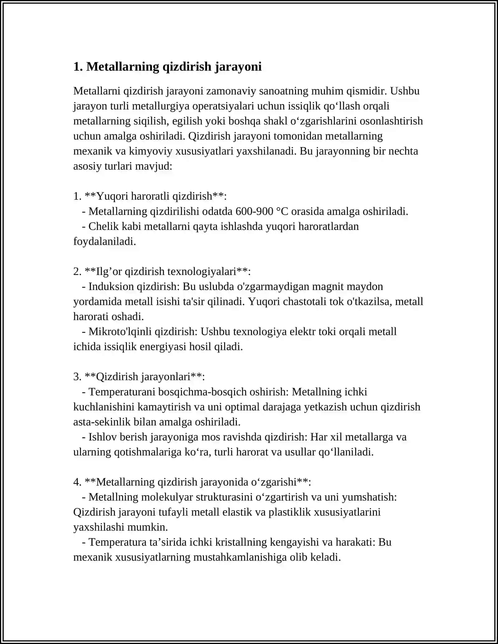 METALNI QIZDIRISHNING RATSIONAL TEXNOLOGIK ASOSLARI 3