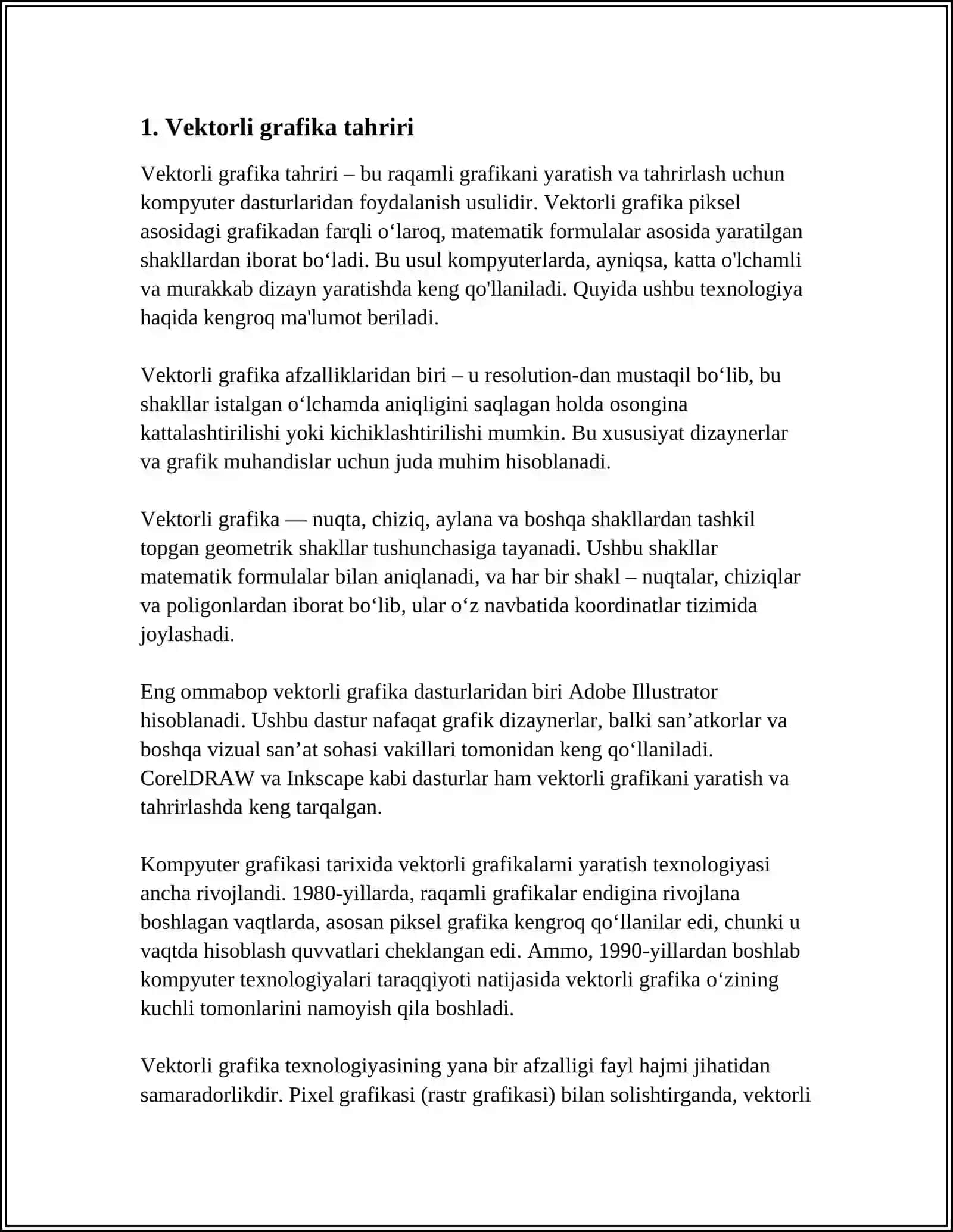 CORELDRAW DASTURI XUSUSIYATLARI 3