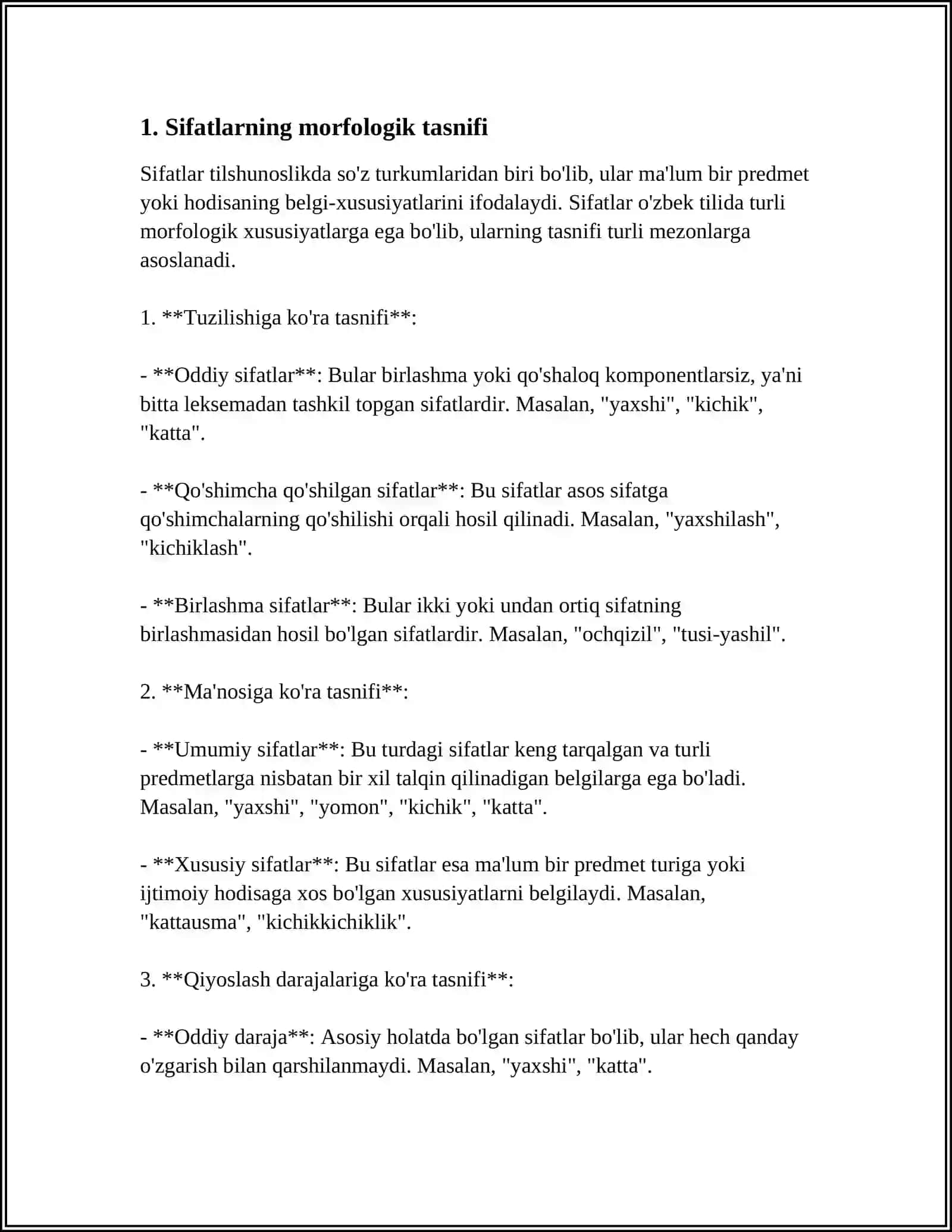 ÓZBEK TILIDA SIFATLARNING MORFOLOGIK USUL BILAN YASALISHI 3