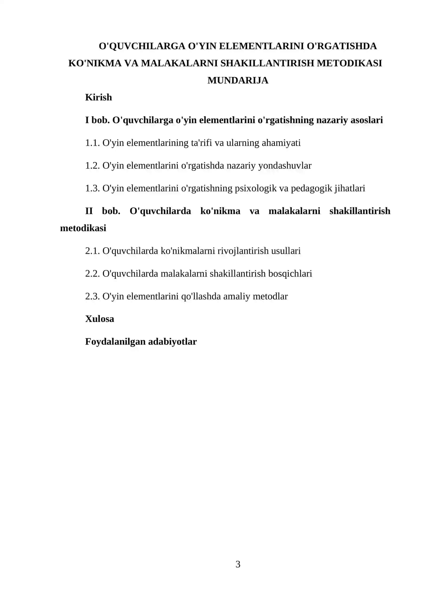 O'yin elementlarini o'rgatishda ko'nikma va malakalarni shakillantirish metodikasi 3