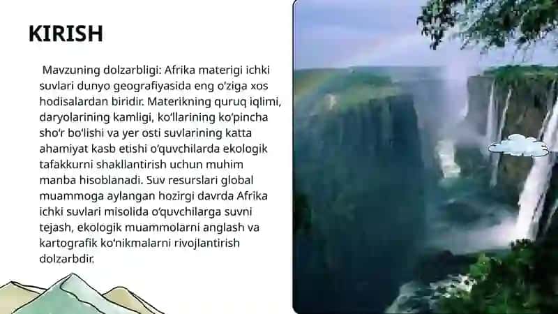 Afrika materigi ichki suvlari mavzusini o‘qitish metodikasi 3
