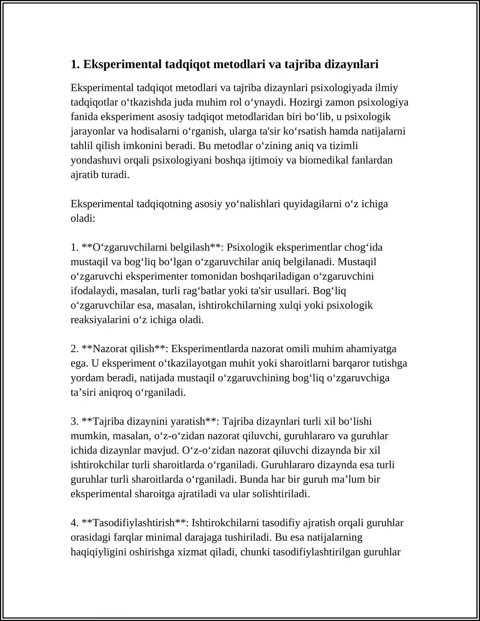 HOZIRGI ZAMON PSIXOLOGIYASINING TADQIQIOT METODLARI 3