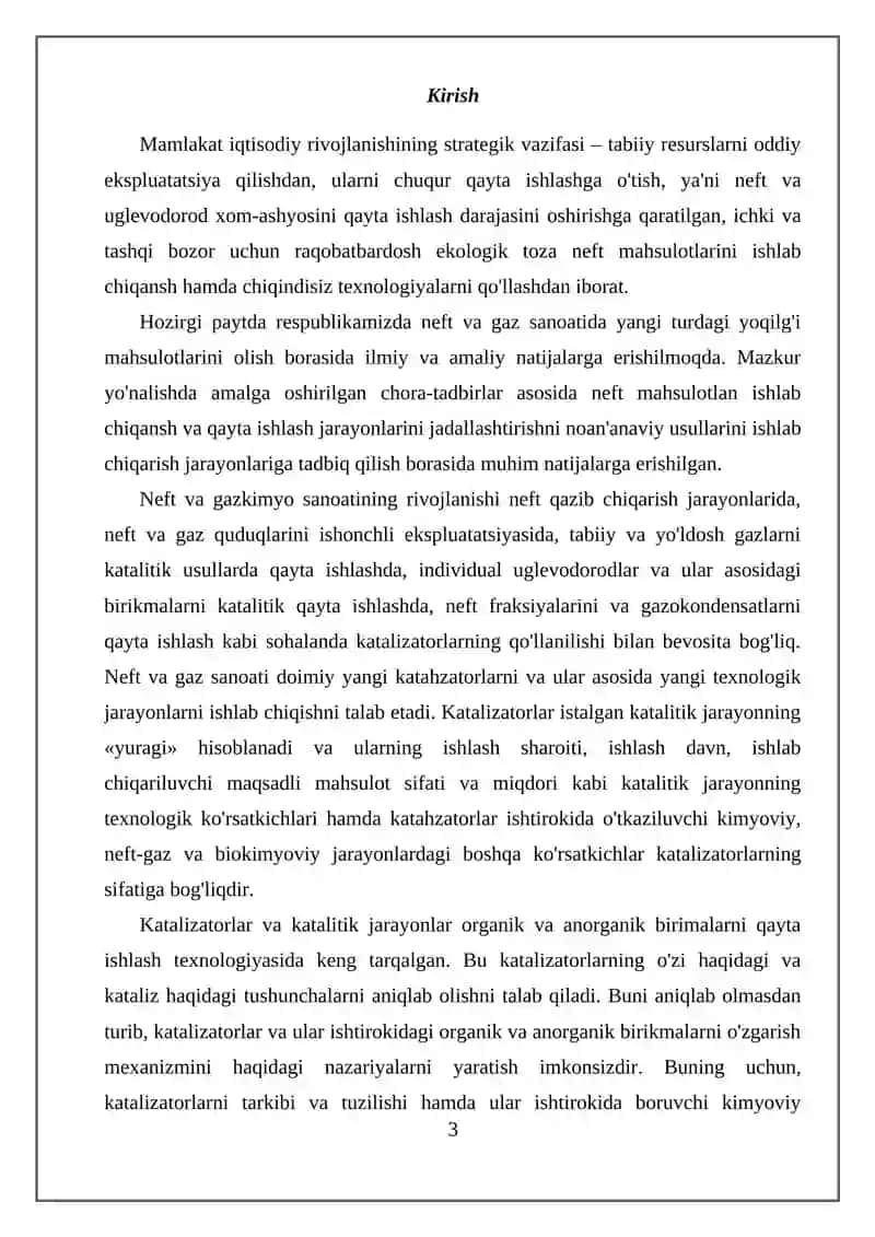 Katalizatorning promotorlari (aktivatorlari) va yoyuvchilar (tashuvchilar) 3