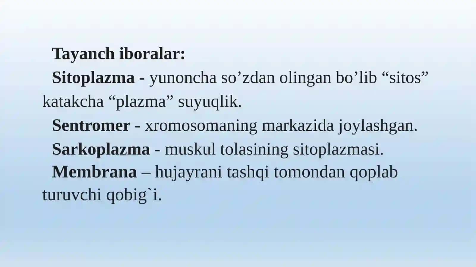 Hujayraning oziqlanishi rivojlanishi va ko`payishi chi: Ijtimoiy-gumanitar fanlar Sh.Kurbanova 3