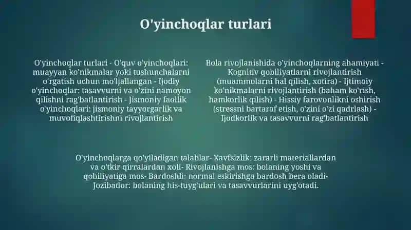 OʻYinchoqning Ahamiyati 3