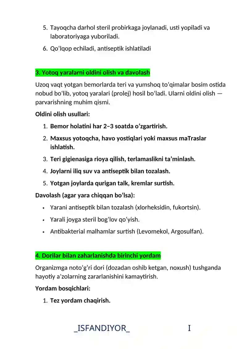 Tana harorati yuqoriga ko‘tarilgan davrda bemorlarni parvarishlash 3