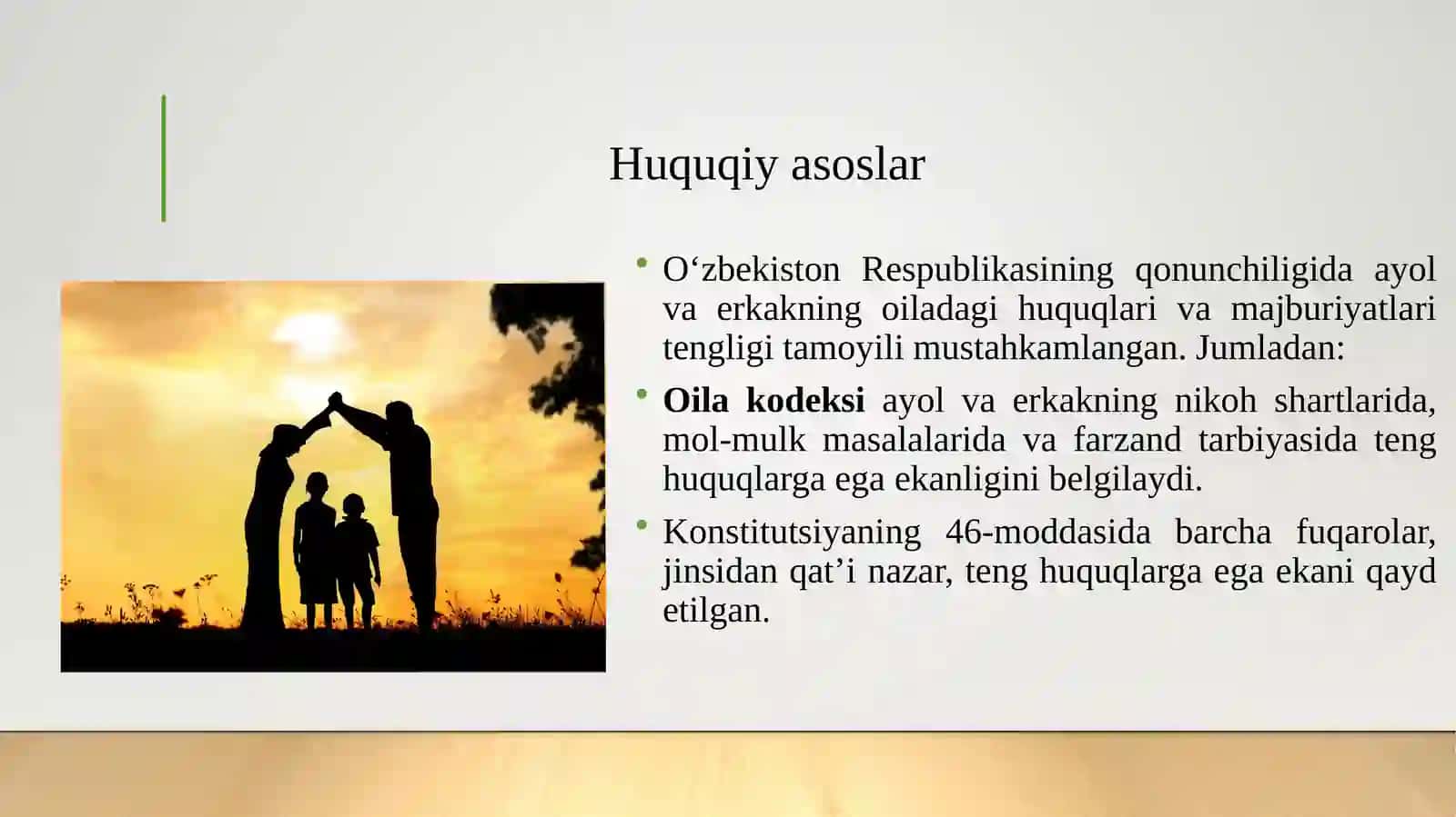 Oilaviy munosabatlarda ayol va erkakning teng huquqliligi 3