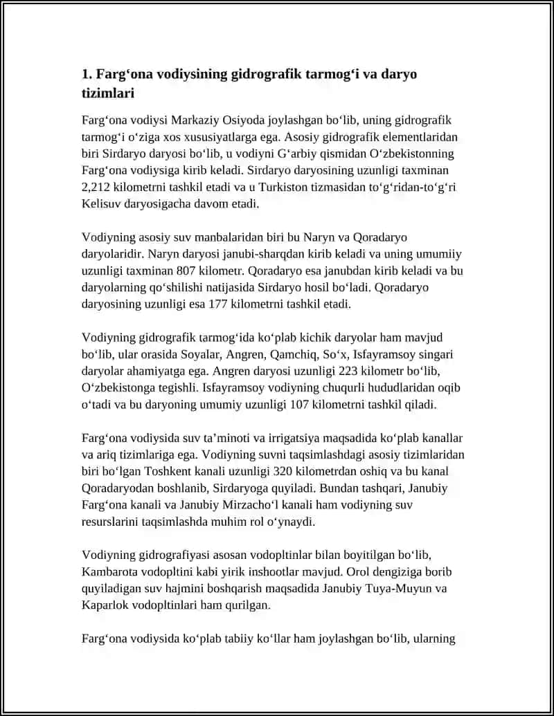 FARGʻONA VODIYSI GIDROGRAFIYASI 3