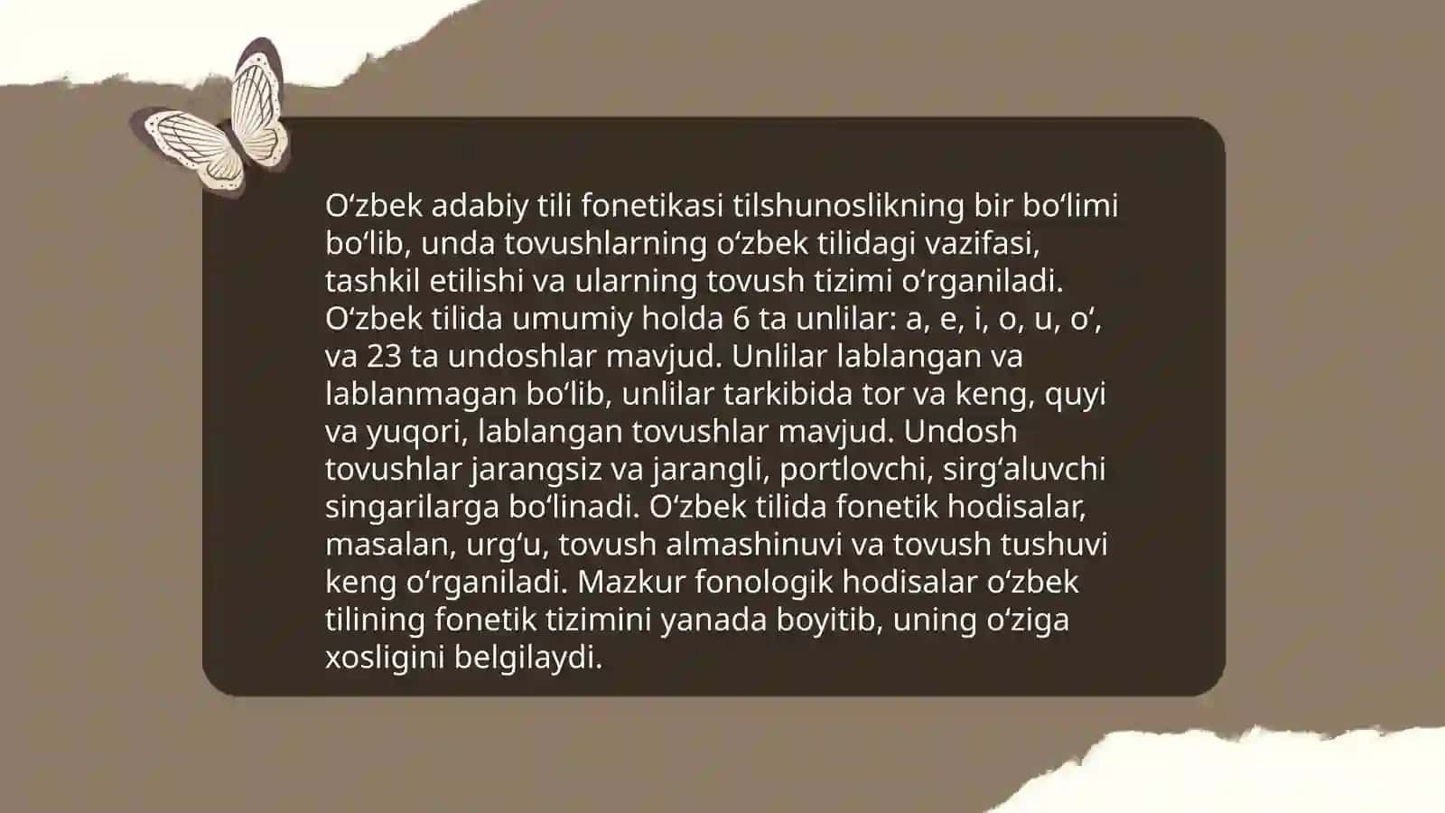 Oʻzbek adabiy tili fonetik sistemasi haqida maʼlumot 3
