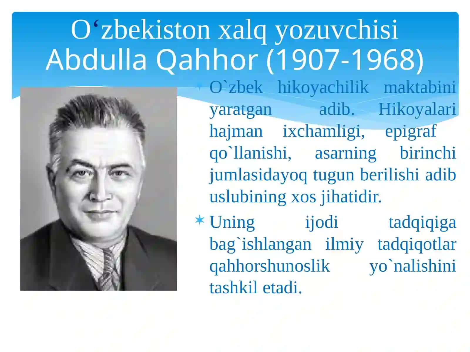 Abdulla Qahhor hayoti va ijodi 3
