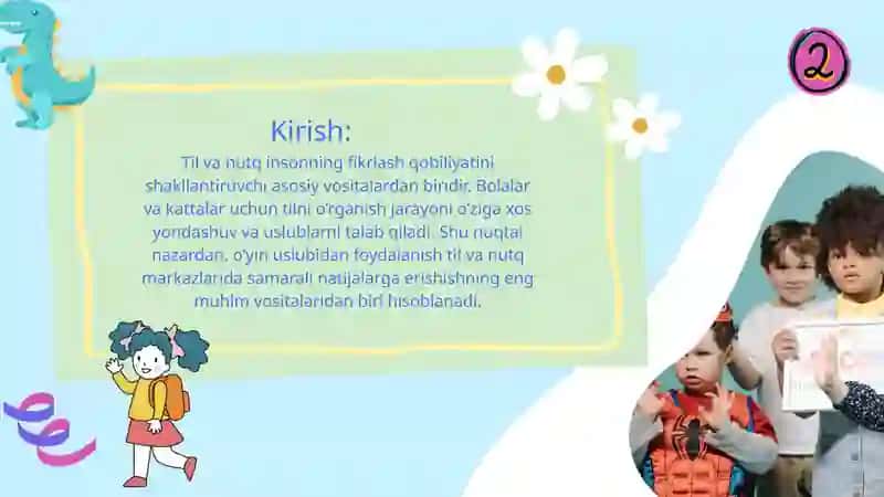 Til va nutq markazida o’yinlar tashkil qilish 3