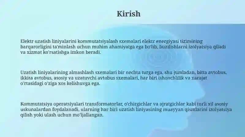 Elektr uzatish liniyalarining almashlab sxemalari 3