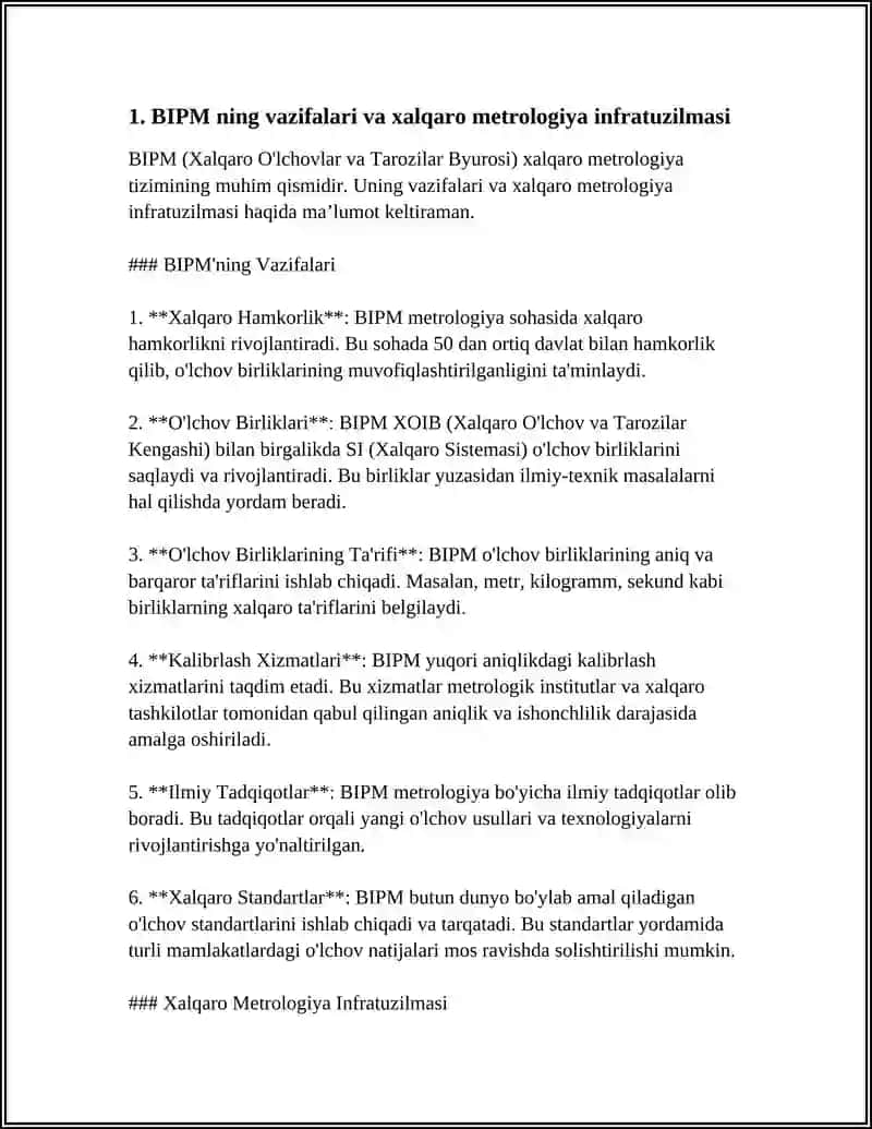 METROLOGIYA VA STANDARTLASHTIRISH BO’YICHA XALQARA TASHKILOTLAR 3