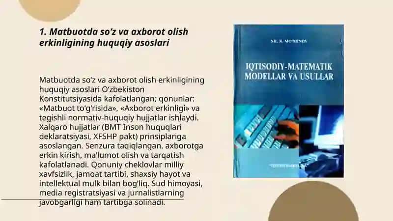 Matbuotda soʻz va axborot olish erkinligi 3