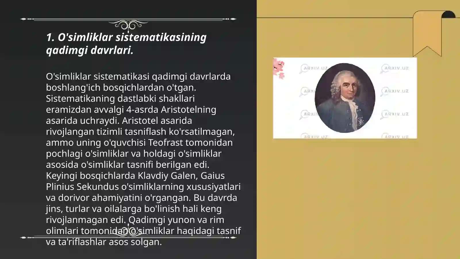 O'simliklar sestematikasining shakillanish va rivojlanish tarixi 3