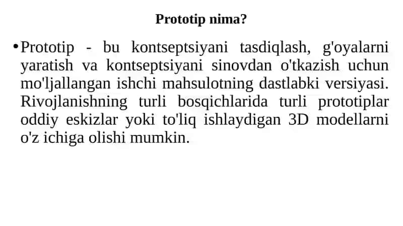Prototip vositalari bilan interaktiv prototip dizayni va sinovi 3