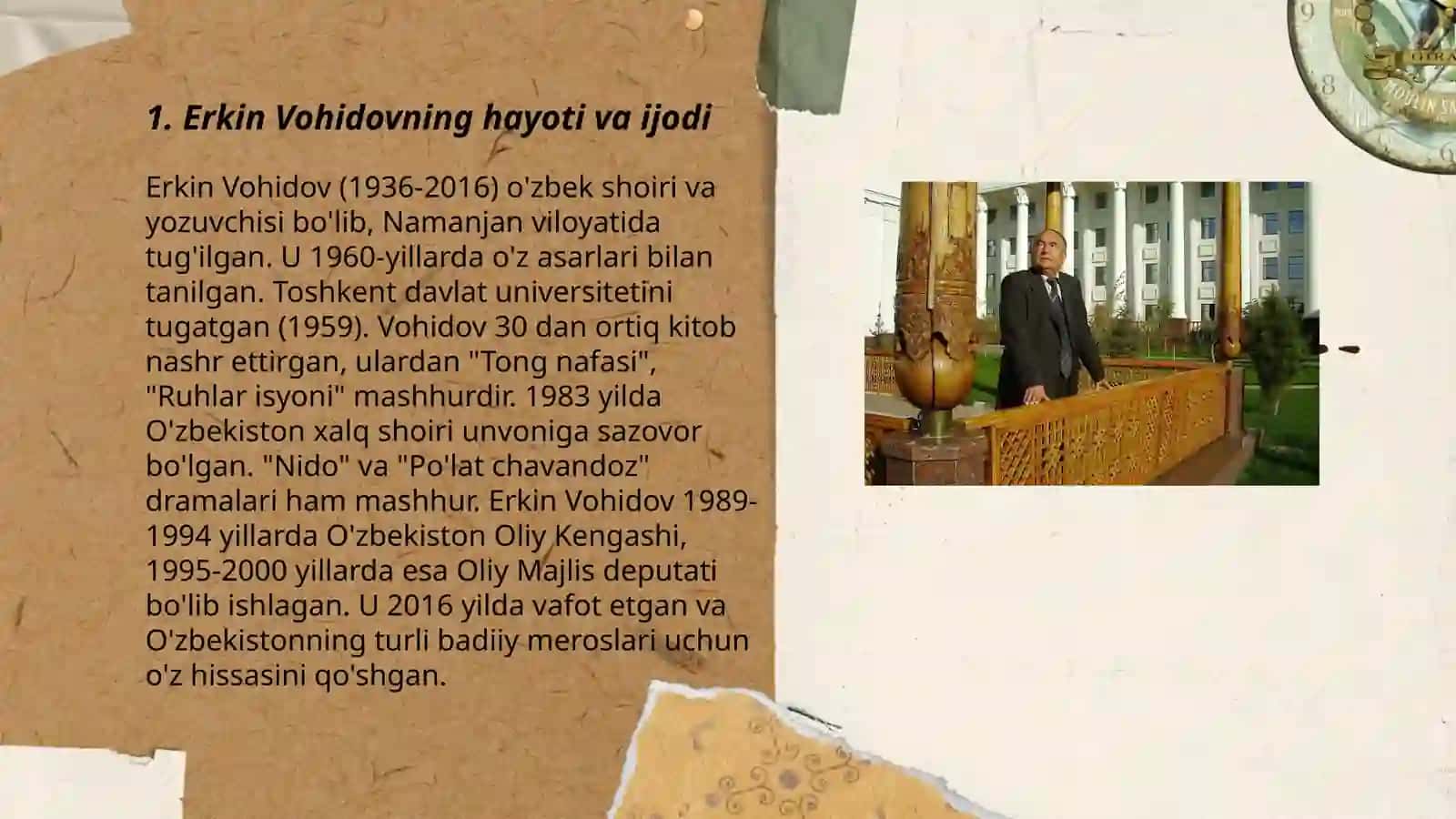 Erkin Vohidovning "So'z latofati" asari va shoirning g'azallari mutolaasi 3