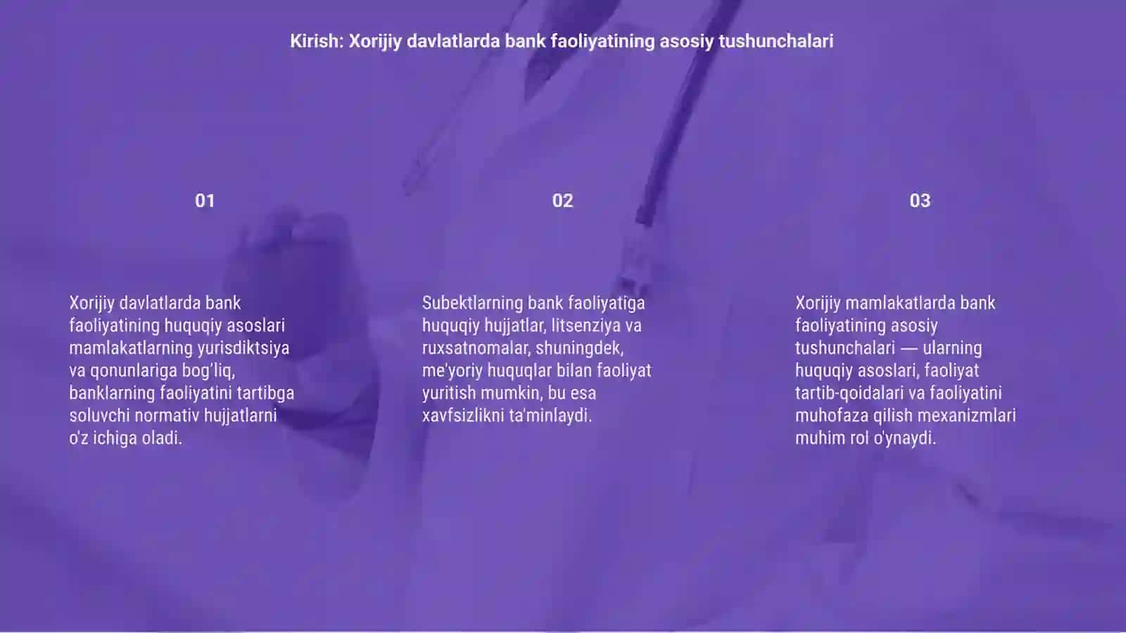 Xorijiy davlatlarda bank faoliyatini amalga oshirishi mumkin bolgan subektlar faoliyatining huquqiy asoslari tahlili 3