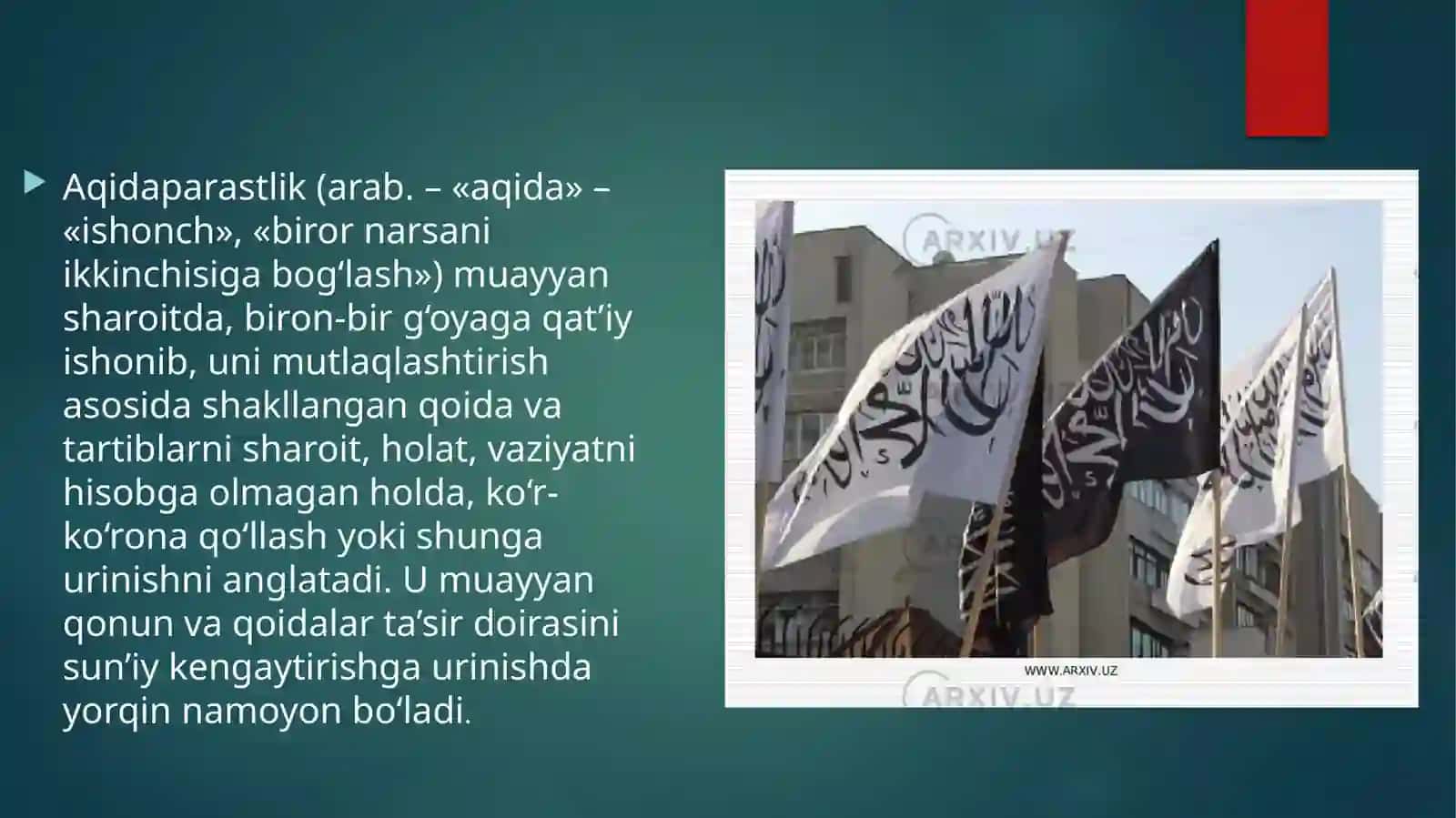 Diniy aqidaparastlik (fanatizm), ekstremizm paydo bo‘lishining ijtimoiy tarixiy zaminlari varivojlanishi 3