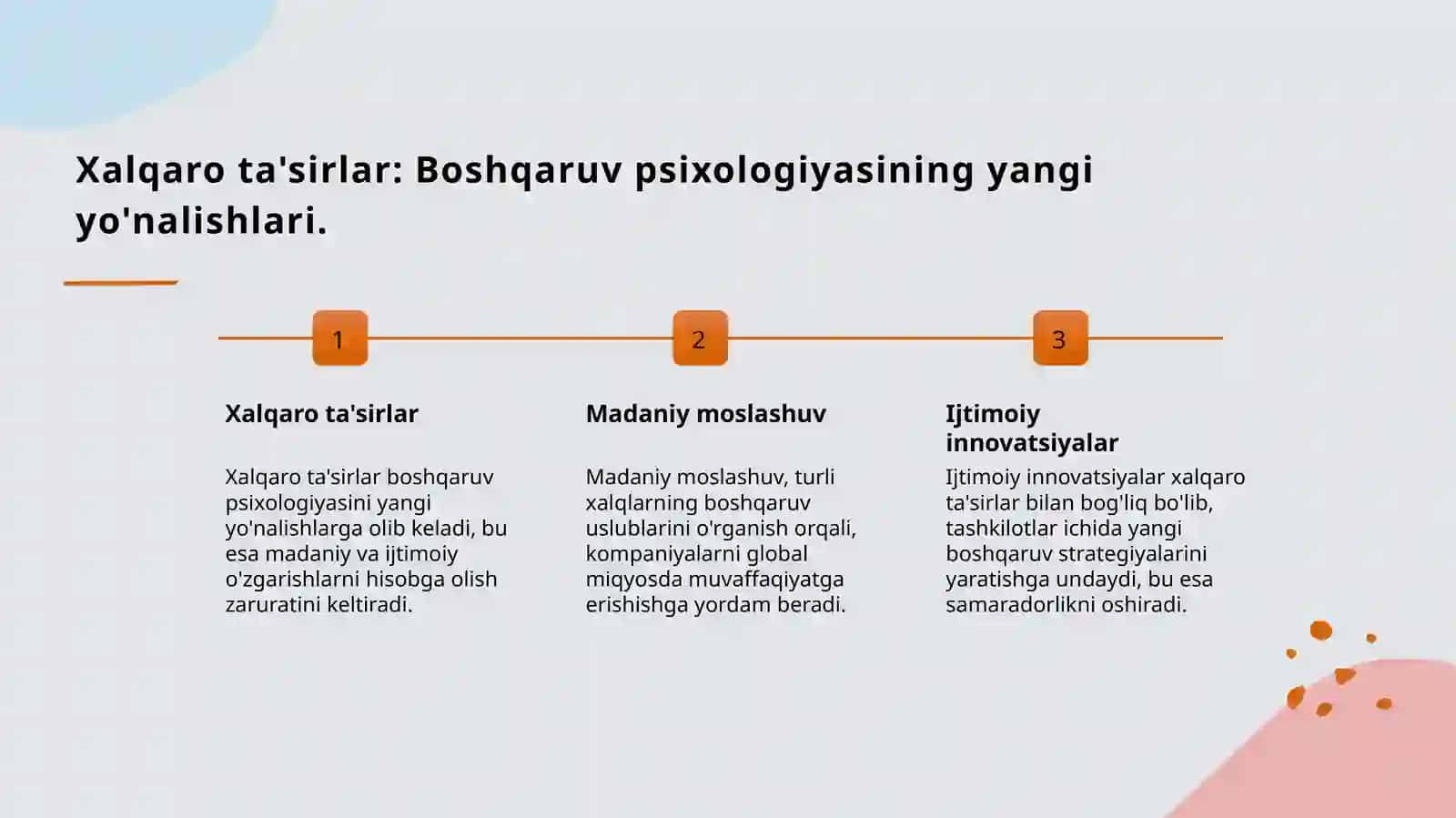 Xalqaro ta'sirlar va boshqaruv psixologiyasi 3