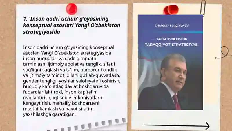 Inson qadri uchun g'oyasinining konseptual asoslari Yangi O'zbekiston strategiyasida 3