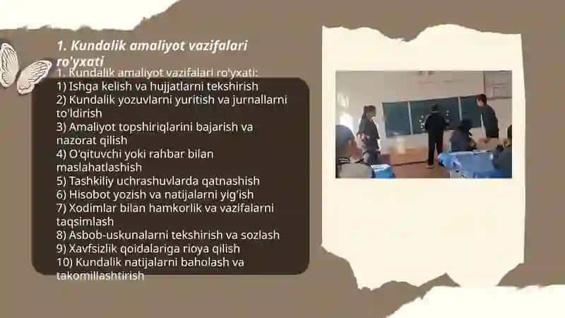 Amaliyotdagi qilgan ishlarim royxati 3