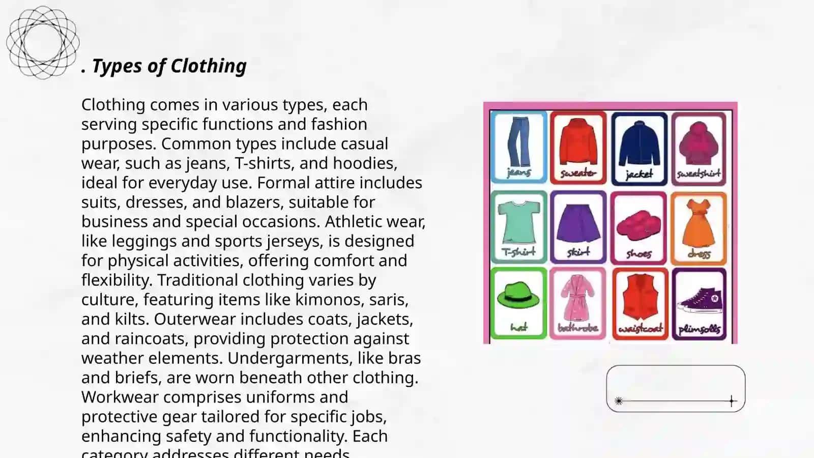Clothes vocabulary for kids 3