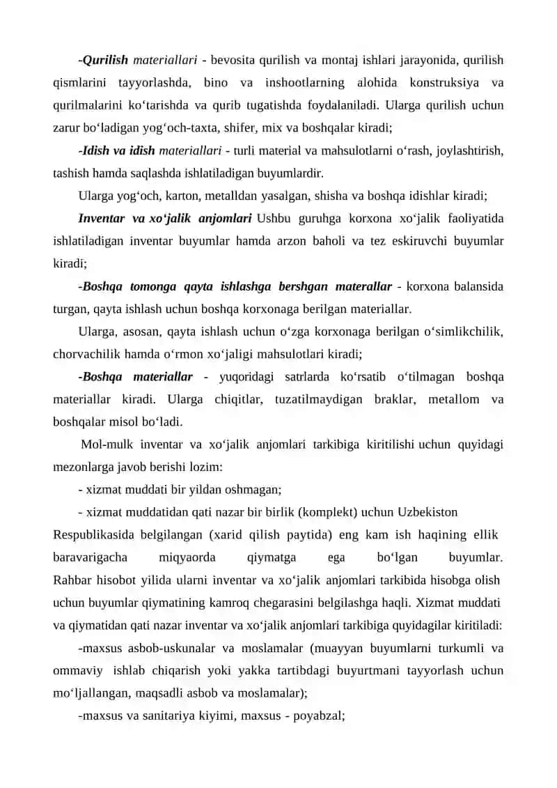 Tovаr-moddiy zаxirаlаr HISOBI 3