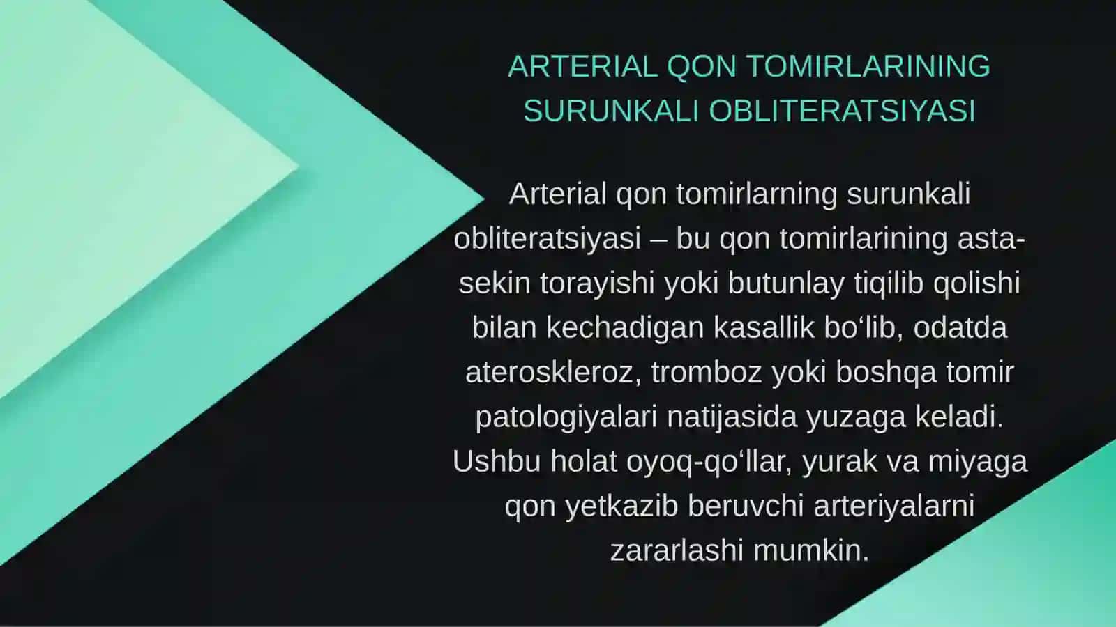 Arterial qon tomir obliteratsiyasida zamonaviy davolash usullari 3