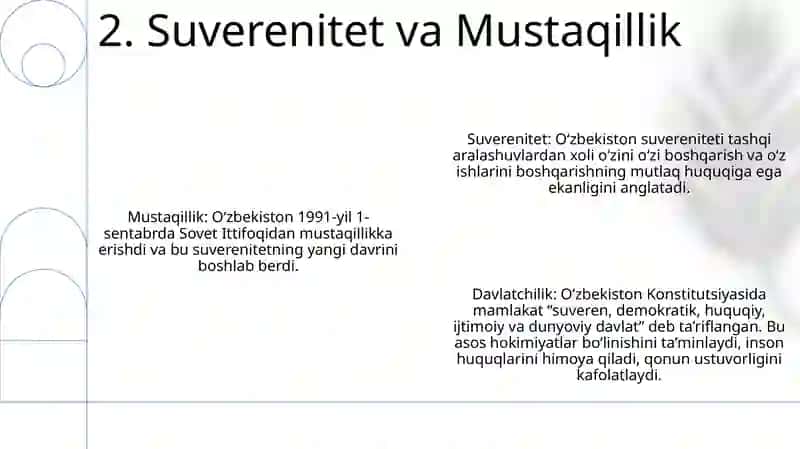 OʻZbekiston Suveren, Demokratik, Huquqiy, Ijtimoiy Va Dunyoviy Davlat 3