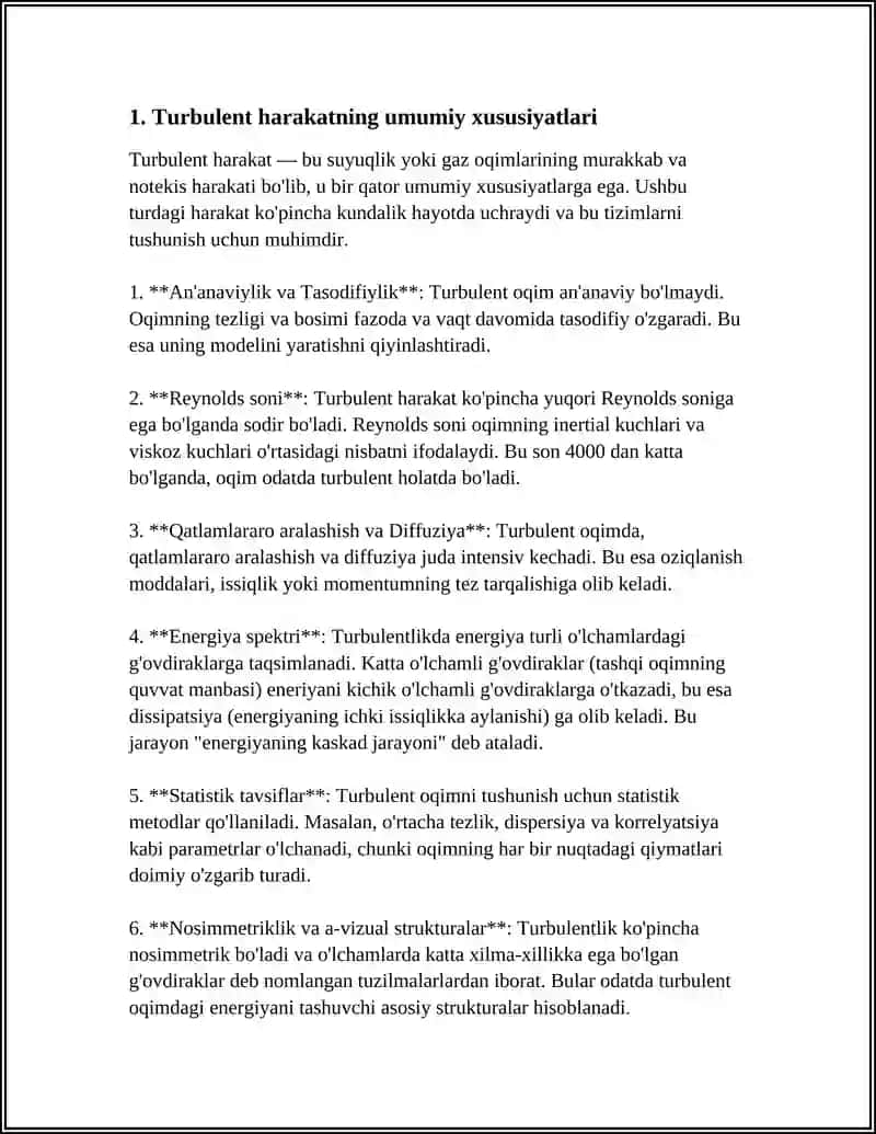 SUYUQLIKNING TURBULENT HARAKAT TARTIBI 3