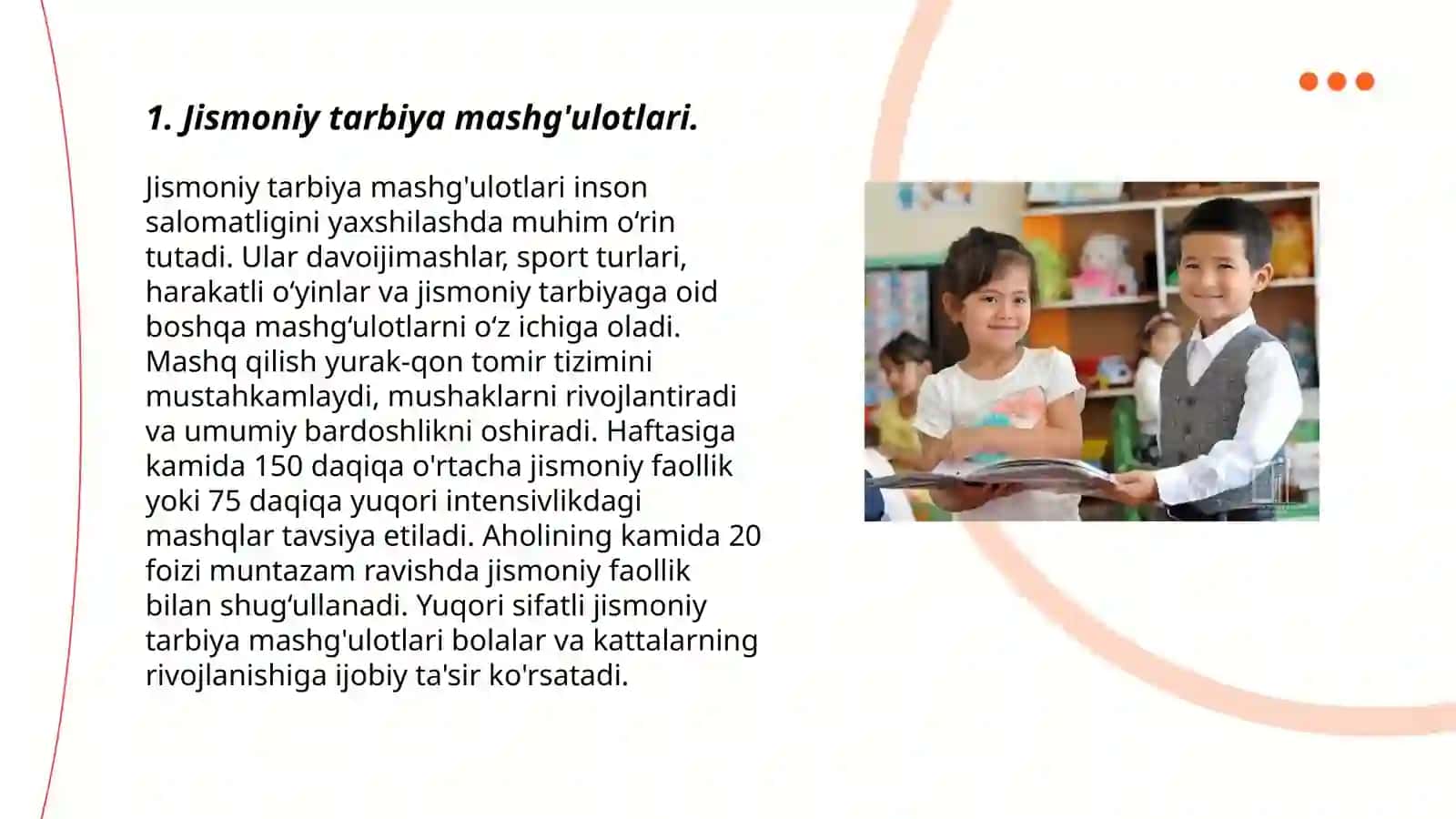 Bolalar jismoniy tarbiyasi fanidan mustaqil ish 3