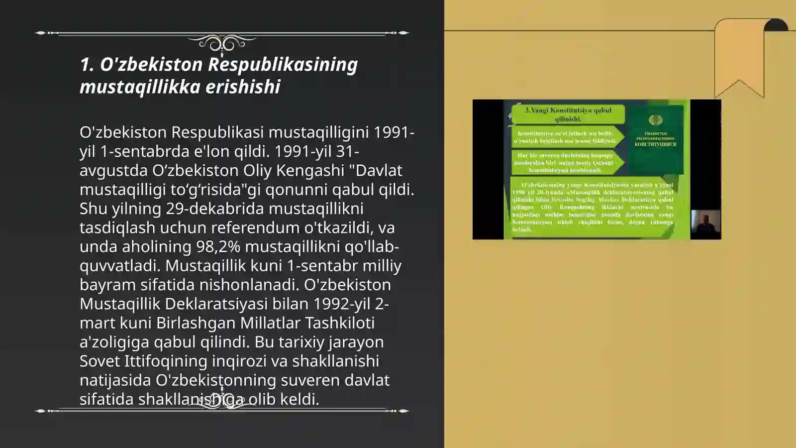 O'zbekistonning o'ziga xos taraqqiyot yo'lining tanlanishi.Taraqqiyotning"O'zbek modeli" va uning o'ziga xos xususiyatlari 3