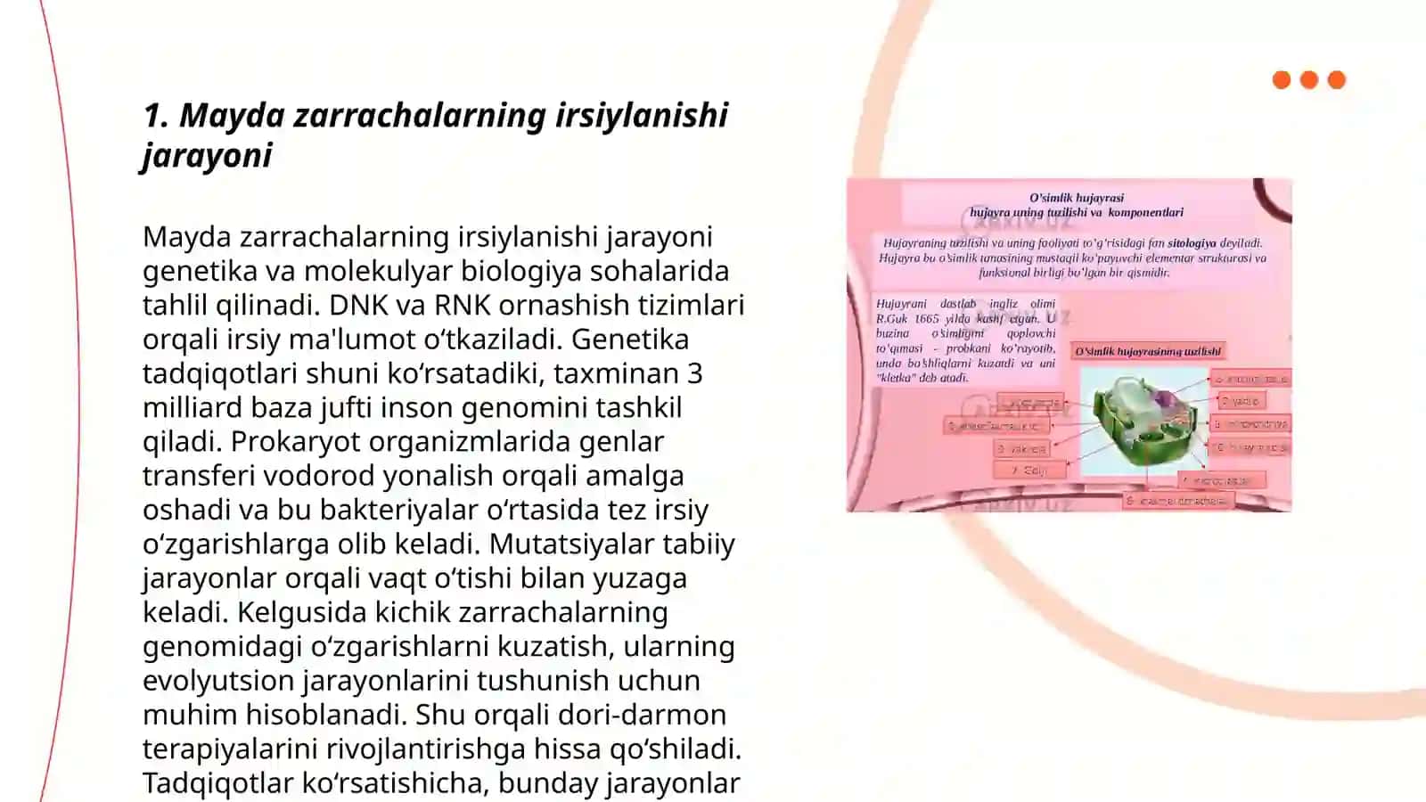 Hujayrada mayda zarrachalar va simbiontlarning irsiylanishi 3