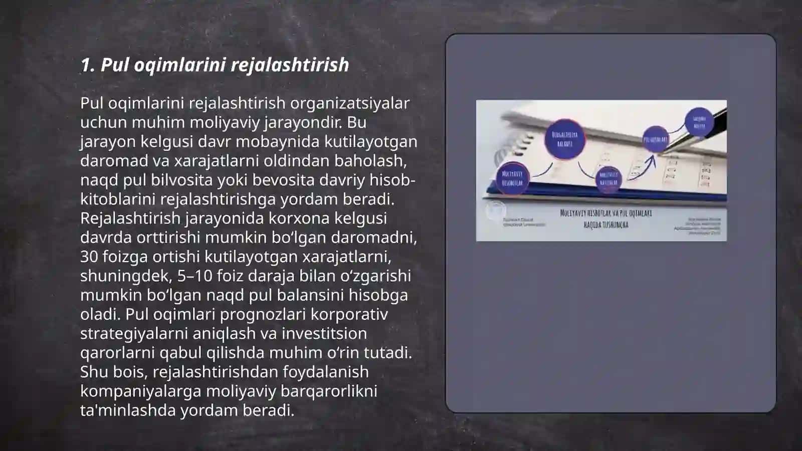 Pul oqimlarini rejalashtirish 3