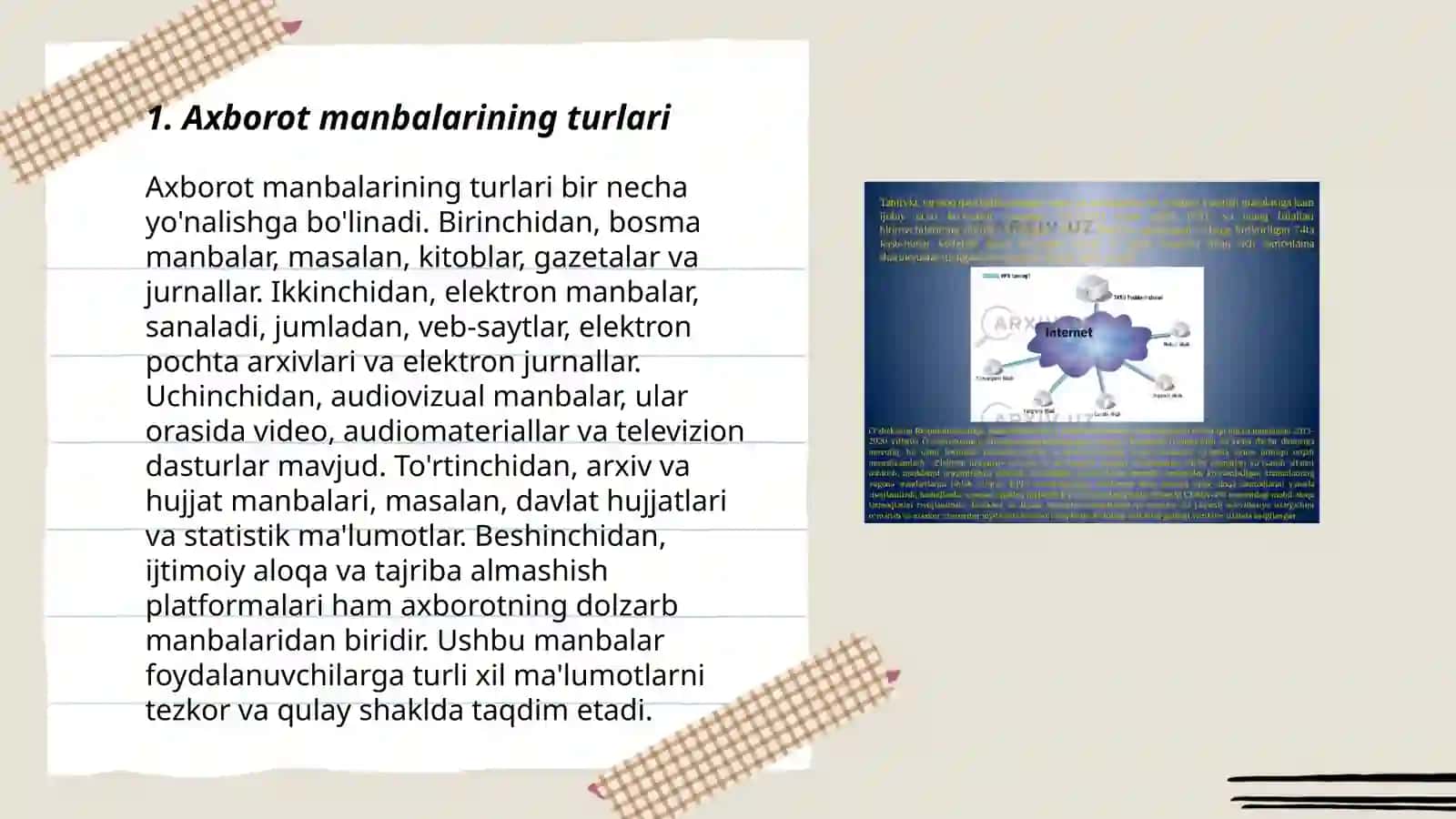 Axborot manbalari va axborotga bo'lgan extiyoj 3