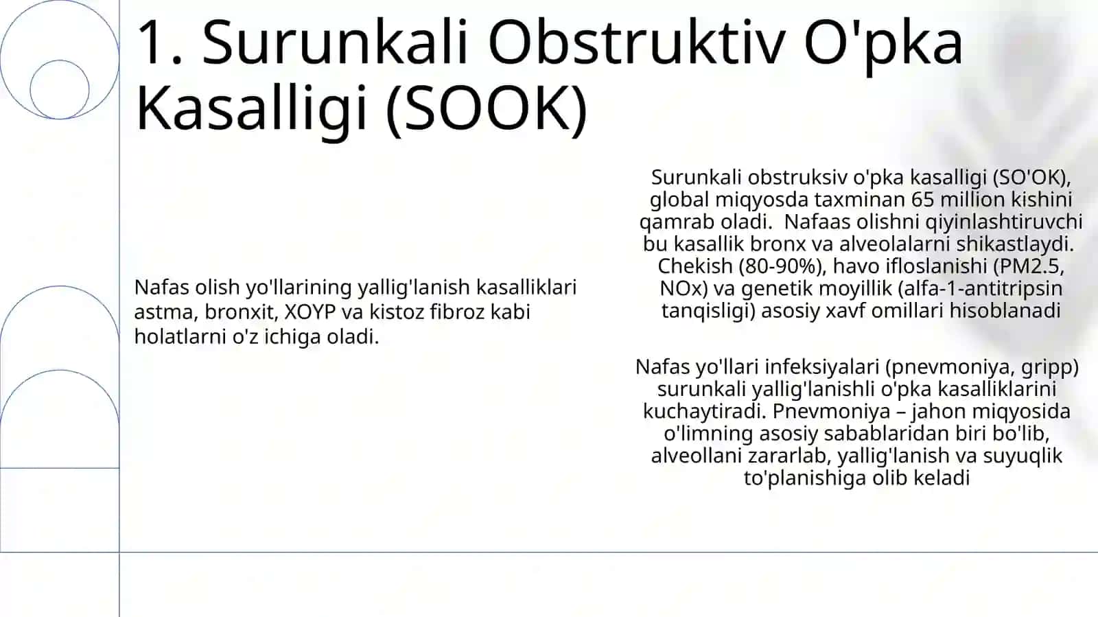 Surunkali Obstruktiv O'pka Kasalligi (SOOK) 3
